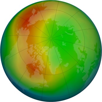 Arctic ozone map for 2007-01